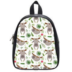 Seamless Pattern With Cute Sloths School Bag (small) by Bedest