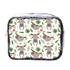 Seamless Pattern With Cute Sloths Mini Toiletries Bag (one Side) by Bedest