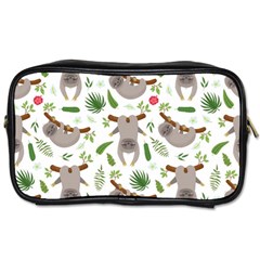 Seamless Pattern With Cute Sloths Toiletries Bag (one Side) by Bedest