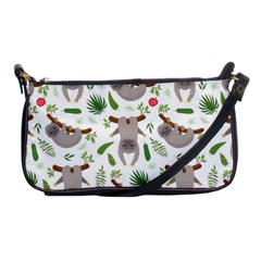 Seamless Pattern With Cute Sloths Shoulder Clutch Bag by Bedest