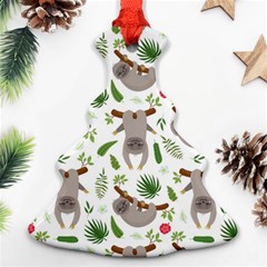 Seamless Pattern With Cute Sloths Ornament (christmas Tree)  by Bedest