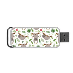 Seamless Pattern With Cute Sloths Portable Usb Flash (two Sides) by Bedest