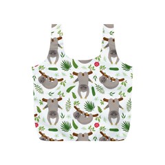 Seamless Pattern With Cute Sloths Full Print Recycle Bag (s) by Bedest