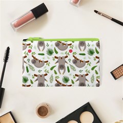 Seamless Pattern With Cute Sloths Cosmetic Bag (xs) by Bedest