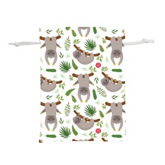 Seamless Pattern With Cute Sloths Lightweight Drawstring Pouch (m) by Bedest