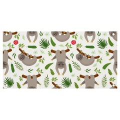 Seamless Pattern With Cute Sloths Banner And Sign 4  X 2 