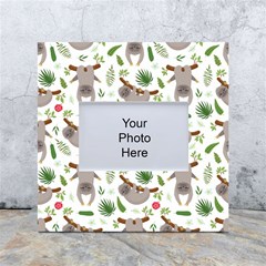 Seamless Pattern With Cute Sloths White Box Photo Frame 4  X 6  by Bedest