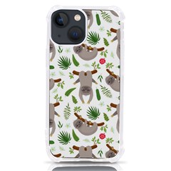 Seamless Pattern With Cute Sloths Iphone 13 Mini Tpu Uv Print Case by Bedest