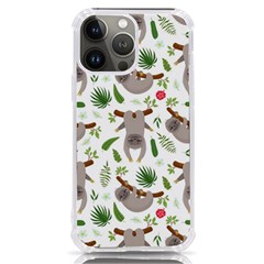 Seamless Pattern With Cute Sloths Iphone 13 Pro Max Tpu Uv Print Case by Bedest