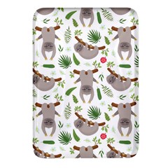 Seamless Pattern With Cute Sloths Rectangular Glass Fridge Magnet (4 Pack) by Bedest