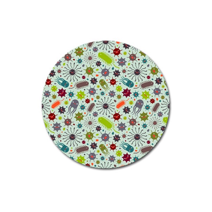 Seamless Pattern With Viruses Magnet 3  (Round)