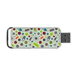 Seamless Pattern With Viruses Portable USB Flash (Two Sides) Back