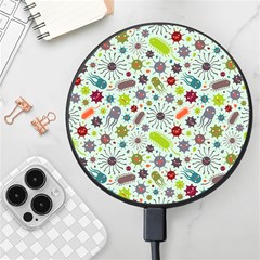 Seamless Pattern With Viruses Wireless Fast Charger(black) by Bedest