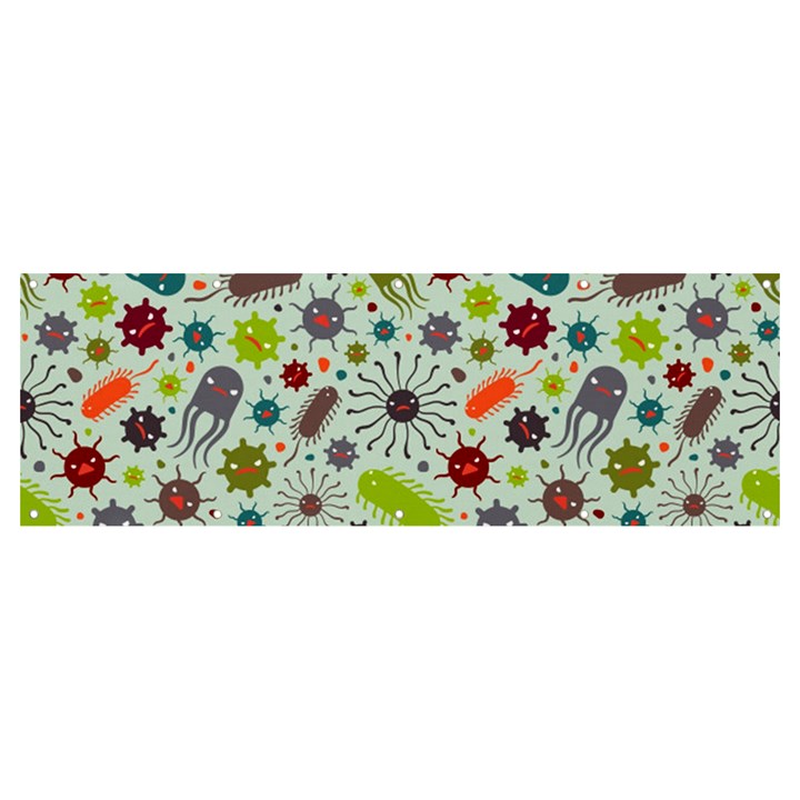 Seamless Pattern With Viruses Banner and Sign 12  x 4 