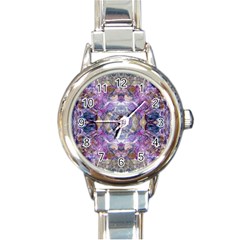 Abstract Pebbles Iv Round Italian Charm Watch by kaleidomarblingart