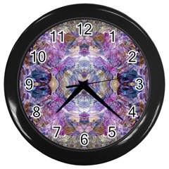 Abstract Pebbles Iv Wall Clock (black) by kaleidomarblingart