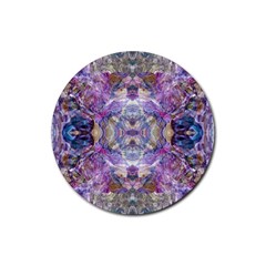 Abstract Pebbles Iv Rubber Coaster (round) by kaleidomarblingart