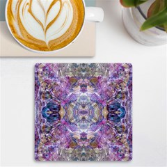 Abstract Pebbles Iv Uv Print Square Tile Coaster  by kaleidomarblingart