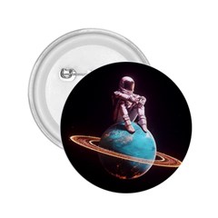 Stuck On Saturn Astronaut Planet Space 2 25  Buttons by Cendanart