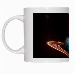 Stuck On Saturn Astronaut Planet Space White Mug by Cendanart