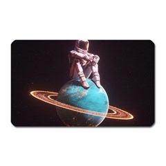 Stuck On Saturn Astronaut Planet Space Magnet (rectangular) by Cendanart