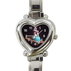 Stuck On Saturn Astronaut Planet Space Heart Italian Charm Watch by Cendanart