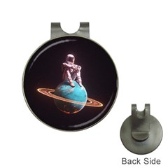 Stuck On Saturn Astronaut Planet Space Hat Clips With Golf Markers by Cendanart