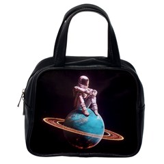 Stuck On Saturn Astronaut Planet Space Classic Handbag (one Side) by Cendanart