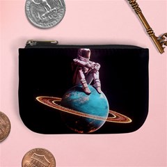 Stuck On Saturn Astronaut Planet Space Mini Coin Purse by Cendanart