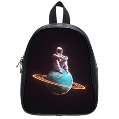 Stuck On Saturn Astronaut Planet Space School Bag (small) by Cendanart