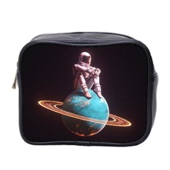 Stuck On Saturn Astronaut Planet Space Mini Toiletries Bag (two Sides) by Cendanart