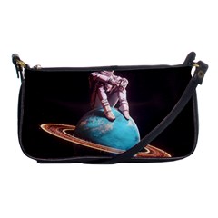 Stuck On Saturn Astronaut Planet Space Shoulder Clutch Bag by Cendanart