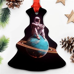 Stuck On Saturn Astronaut Planet Space Christmas Tree Ornament (two Sides) by Cendanart