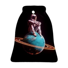 Stuck On Saturn Astronaut Planet Space Bell Ornament (two Sides) by Cendanart