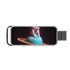 Stuck On Saturn Astronaut Planet Space Portable Usb Flash (two Sides) by Cendanart