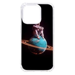 Stuck On Saturn Astronaut Planet Space Iphone 14 Pro Tpu Uv Print Case by Cendanart