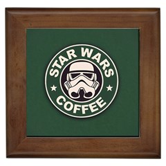 Stormtrooper Coffee Framed Tile by Cendanart