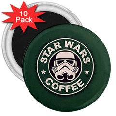 Stormtrooper Coffee 3  Magnets (10 Pack)  by Cendanart