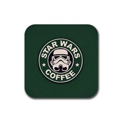 Stormtrooper Coffee Rubber Square Coaster (4 Pack) by Cendanart