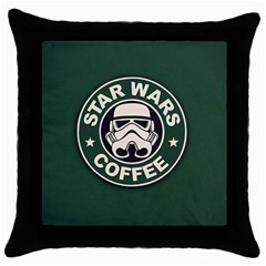 Stormtrooper Coffee Throw Pillow Case (black) by Cendanart