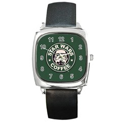 Stormtrooper Coffee Square Metal Watch by Cendanart