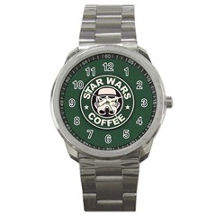 Stormtrooper Coffee Sport Metal Watch by Cendanart