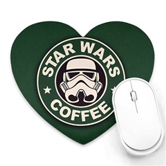 Stormtrooper Coffee Heart Mousepad by Cendanart