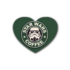 Stormtrooper Coffee Rubber Coaster (heart) by Cendanart