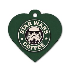 Stormtrooper Coffee Dog Tag Heart (one Side) by Cendanart