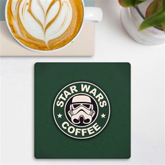 Stormtrooper Coffee Uv Print Square Tile Coaster  by Cendanart