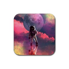 Aesthetic Astronautics Atmosphere Blue Clouds Cosmos Fantasy Galaxy Rubber Coaster (square) by Cendanart