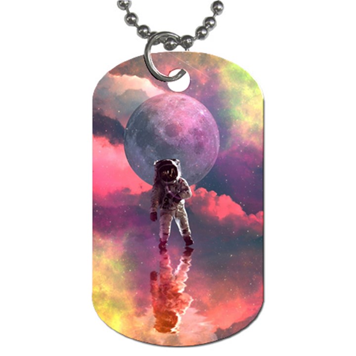 Aesthetic Astronautics Atmosphere Blue Clouds Cosmos Fantasy Galaxy Dog Tag (Two Sides)