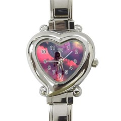 Aesthetic Astronautics Atmosphere Blue Clouds Cosmos Fantasy Galaxy Heart Italian Charm Watch by Cendanart