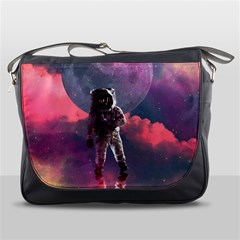 Aesthetic Astronautics Atmosphere Blue Clouds Cosmos Fantasy Galaxy Messenger Bag by Cendanart